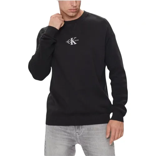 Monochrome Logo Sweater , male, Sizes: XL, L, M, S - Calvin Klein - Modalova