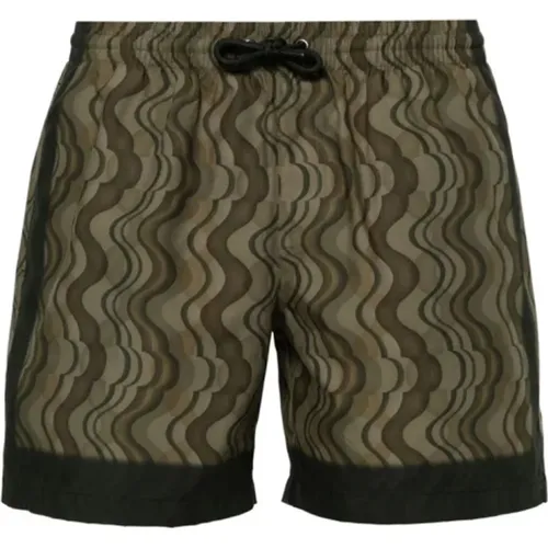 Sea Print Swimsuit with Elastic Waist , male, Sizes: L - Dries Van Noten - Modalova