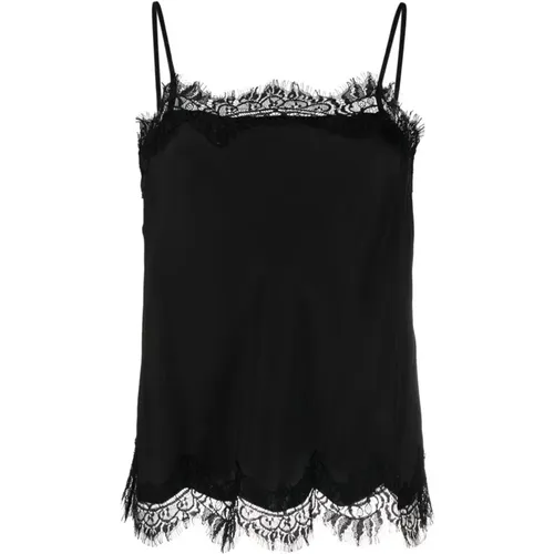 Schwarzes Cropped Cami Top , Damen, Größe: L - Gold Hawk - Modalova