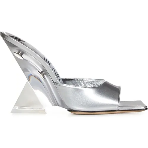 Silver Crystal Wedge Sandals , female, Sizes: 4 UK, 6 UK, 5 UK, 7 UK, 3 UK - The Attico - Modalova