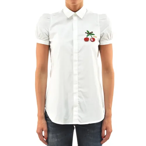 Weiße Damen-Logo-Shirt Mod.S72DL0226S36275010 , Damen, Größe: M - Dsquared2 - Modalova
