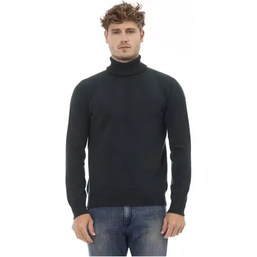 Ribbed Wool Turtleneck Sweater , male, Sizes: XL, L, 2XL - Alpha Studio - Modalova