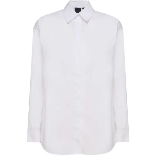 Classic Shirt with Embroidered Logo , female, Sizes: XS, S, 2XS - pinko - Modalova