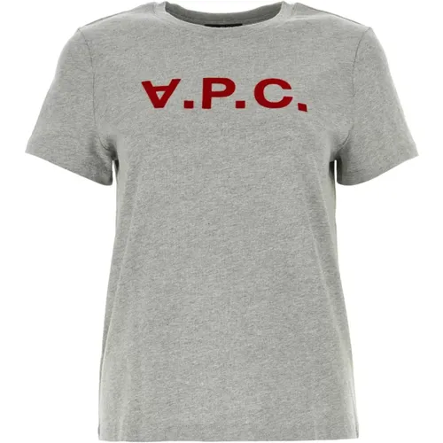 Graues Baumwoll VPC T-Shirt , Damen, Größe: M - A.p.c. - Modalova