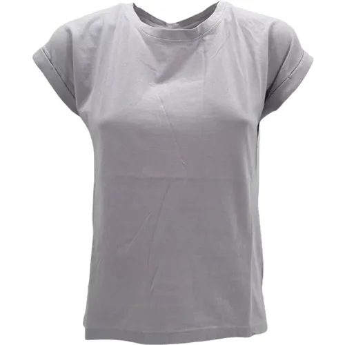 Asymmetrisches Rundsaum T-Shirt für Damen , Damen, Größe: L - BomBoogie - Modalova