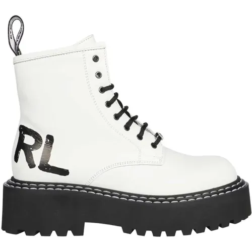 Leder Schnürstiefel , Damen, Größe: 35 EU - Karl Lagerfeld - Modalova