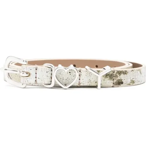 Silver Heart Belt with Logo Plaque , female, Sizes: ONE SIZE - Y/Project - Modalova