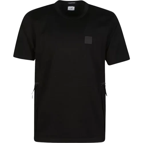 Schwarzes mercerisiertes Jersey T-Shirt - C.P. Company - Modalova