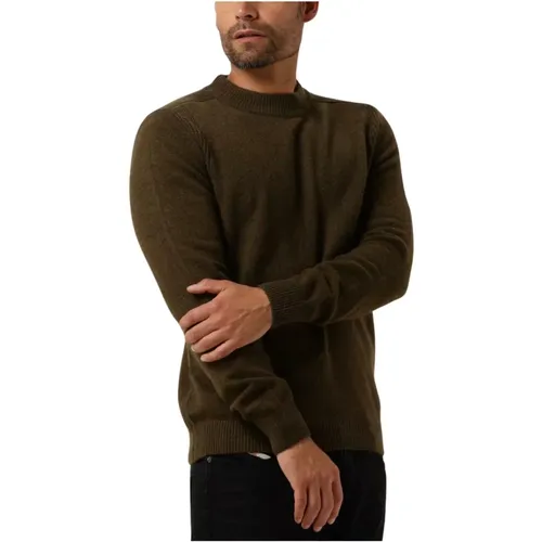 Herren Lambswool Strickpullover Dunkelgrün , Herren, Größe: M - Anerkjendt - Modalova