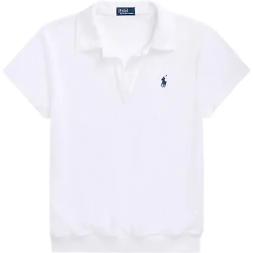 Kurzarm Terry Polo Shirt , Damen, Größe: XS - Polo Ralph Lauren - Modalova