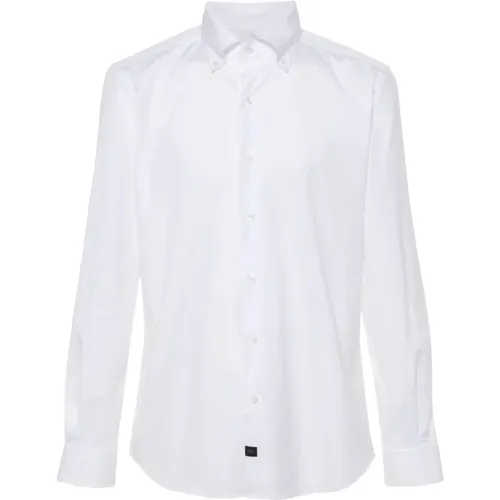 Cotton Blend Poplin Shirt , male, Sizes: M, XL, 4XL, 2XL, L, S, 3XL - Fay - Modalova