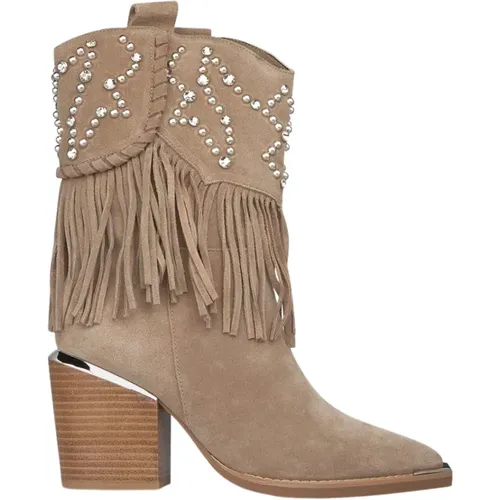 Studded Fringed Stiefeletten , Damen, Größe: 36 EU - Alma en Pena - Modalova