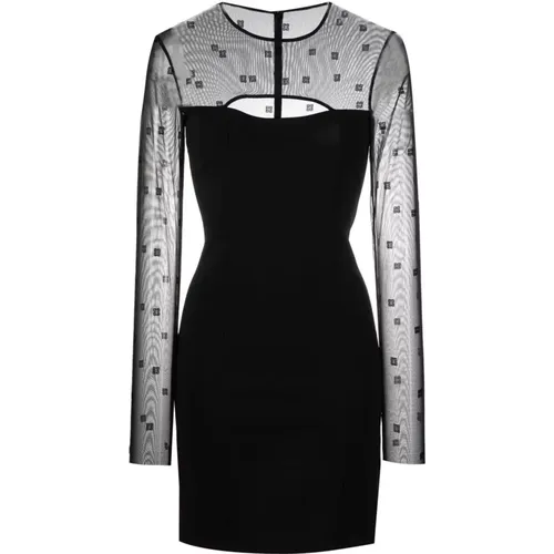 Plumetis Dress with Cut-out Detail , female, Sizes: L - Givenchy - Modalova