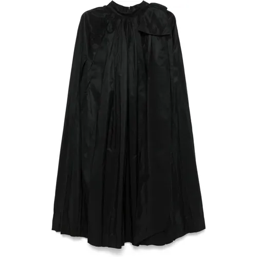 Schwarzes Plissiertes Cascade Cape Kleid - Simone Rocha - Modalova