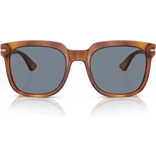 Iconic Square Sunglasses with Blue Crystal Lenses , unisex, Sizes: 53 MM - Persol - Modalova