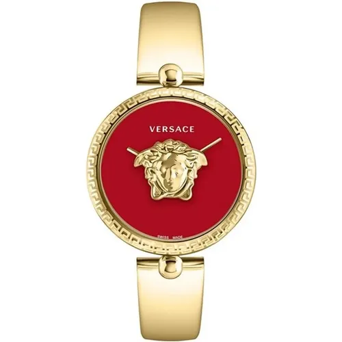 Gold and Red Palazzo Watch , female, Sizes: ONE SIZE - Versace - Modalova