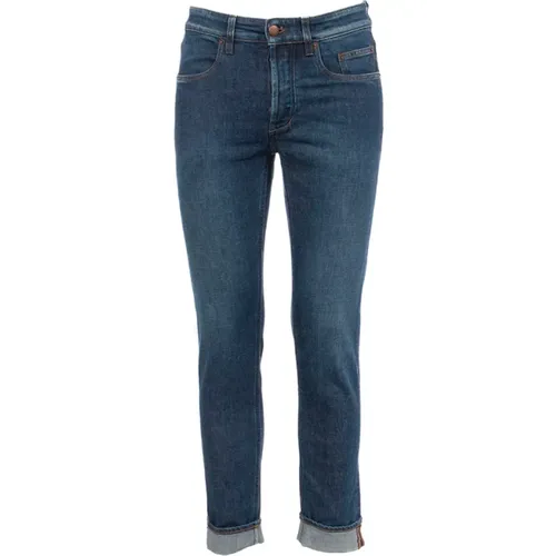 Blaue Denim Slim Fit Hose , Herren, Größe: W40 - Siviglia - Modalova