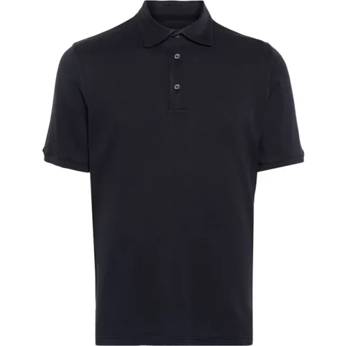 Navyblauer Baumwoll-Poloshirt , Herren, Größe: 4XL - Fedeli - Modalova