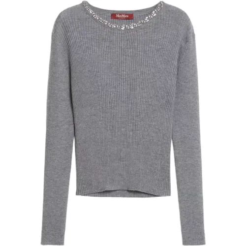 Reine Wolle Pullover , Damen, Größe: M - Max Mara Studio - Modalova