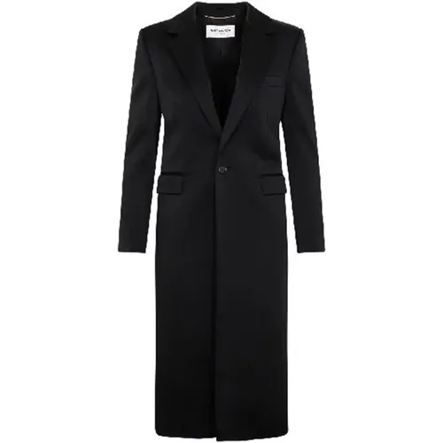 Satin Coat with Button Closure , female, Sizes: M - Saint Laurent - Modalova