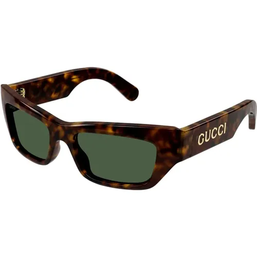 Gg1296S Sonnenbrille - Havana Grün , Herren, Größe: 55 MM - Gucci - Modalova