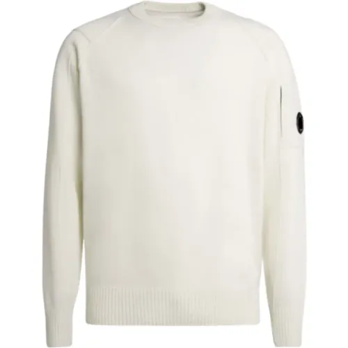 Ecru Wolle Rundhals Pullover - C.P. Company - Modalova