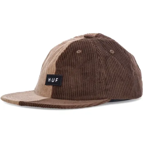 Velvet Flat Visor Cord Cap Brown , male, Sizes: ONE SIZE - HUF - Modalova