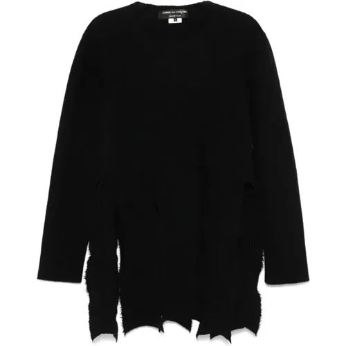 Mesh Fringe Wool Sweater , male, Sizes: L - Comme des Garçons - Modalova