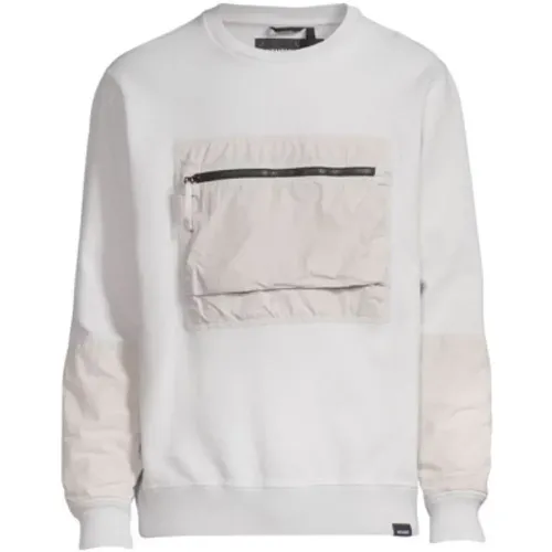Ultra Light Grey-S Chest Pocket Sweatshirt , male, Sizes: L, M - Nemen - Modalova