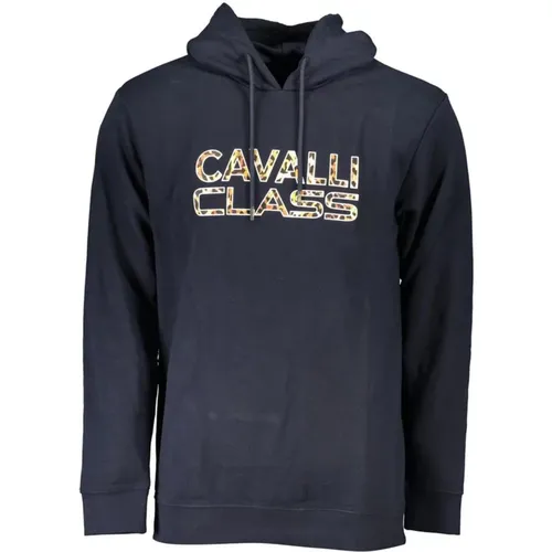 Logo Print Hooded Sweater , male, Sizes: XL, 2XL, M, S, 3XL, L - Cavalli Class - Modalova