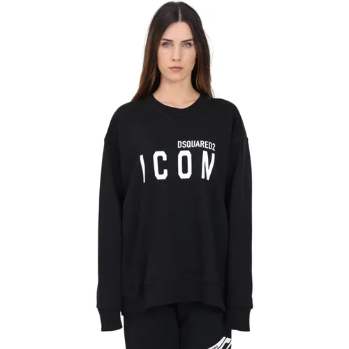 Crewneck Sweatshirt Logo Print , female, Sizes: M - Dsquared2 - Modalova