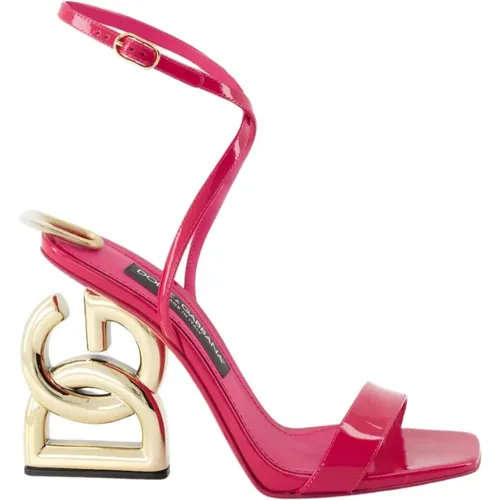 Verstellbare Knöchelriemen Sandalen mit quadratischer Zehenpartie , Damen, Größe: 38 EU - Dolce & Gabbana - Modalova