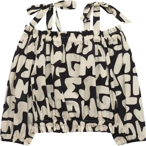 Kinder Logo Print Cropped Top MSGM - MSGM - Modalova