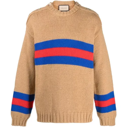 Striped Wool-Blend Jumper , male, Sizes: L, S, M, XL - Gucci - Modalova