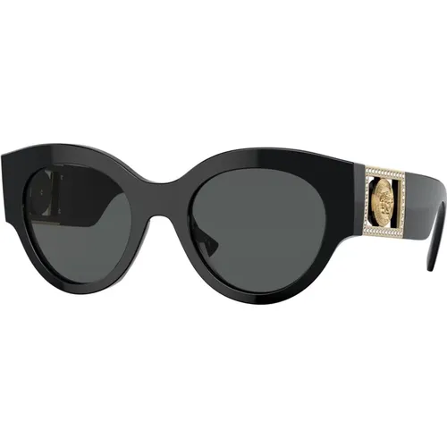 Dark Grey Sonnenbrillen , Damen, Größe: 52 MM - Versace - Modalova