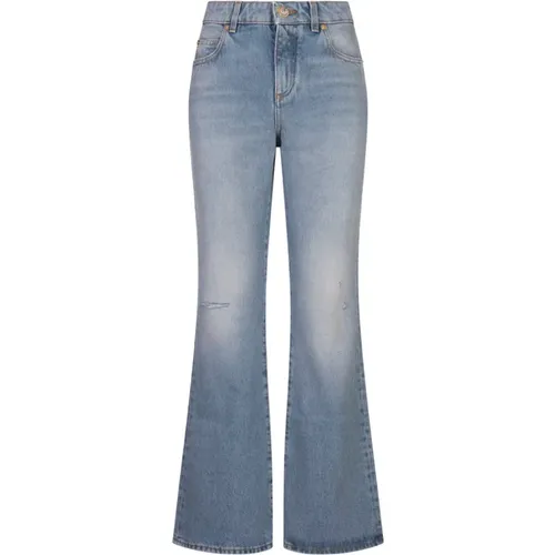 Flare Jeans Blauer Denim,Ausgestellte Denim-Jeans - Balmain - Modalova