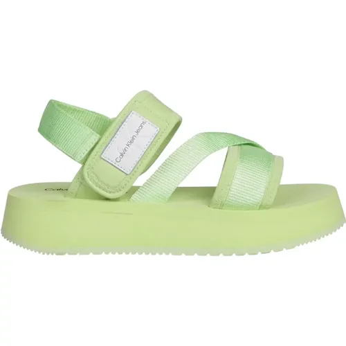 Flat Sandalen , Damen, Größe: 36 EU - Calvin Klein Jeans - Modalova