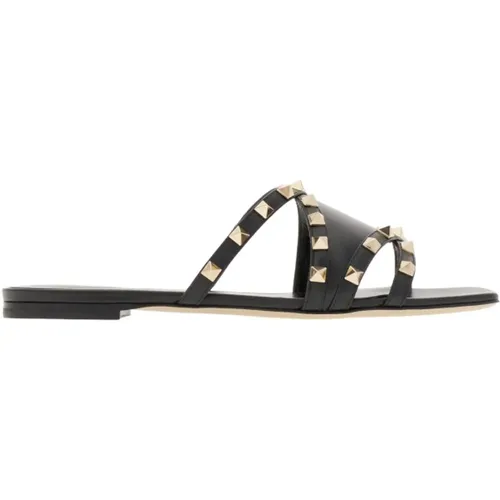 Luxuriöse Leder Slide Sandalen - Valentino Garavani - Modalova