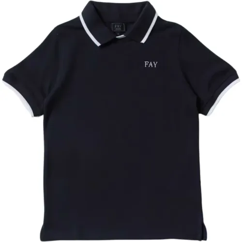 Blaues Polo-Shirt Klassisches Design - Fay - Modalova