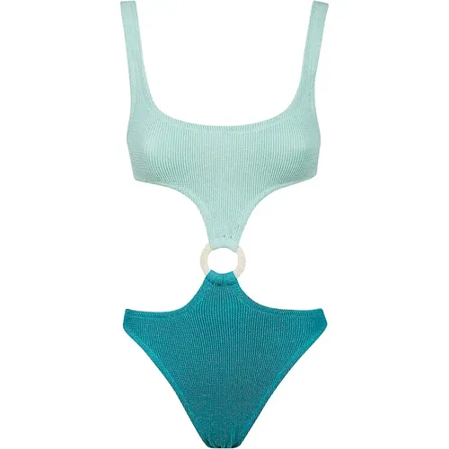 Chic Blue & Green One-Piece Swimsuit , female, Sizes: M - MC2 Saint Barth - Modalova