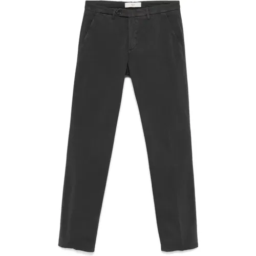 Grey Cotton Blend Chinos Straight Leg , male, Sizes: L, 2XL - Briglia - Modalova