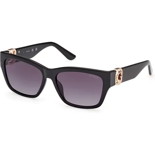 Schwarze Sonnenbrille mit Verlaufslinse , Damen, Größe: 56 MM - Guess - Modalova