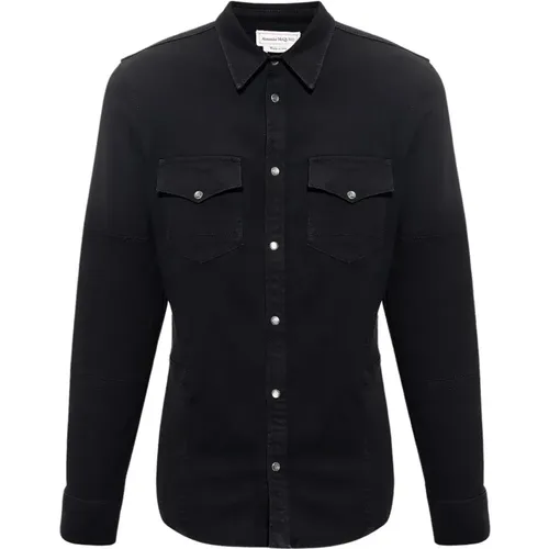 Denim shirt , male, Sizes: L, S - alexander mcqueen - Modalova