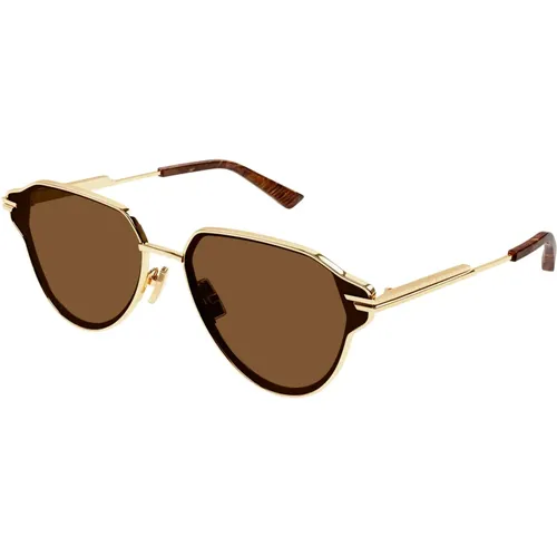Gold/Brown Sunglasses,Gold/Green Sunglasses BV1271S,Sonnenbrille BV1271S, Sunglasses Bv1271S - Bottega Veneta - Modalova