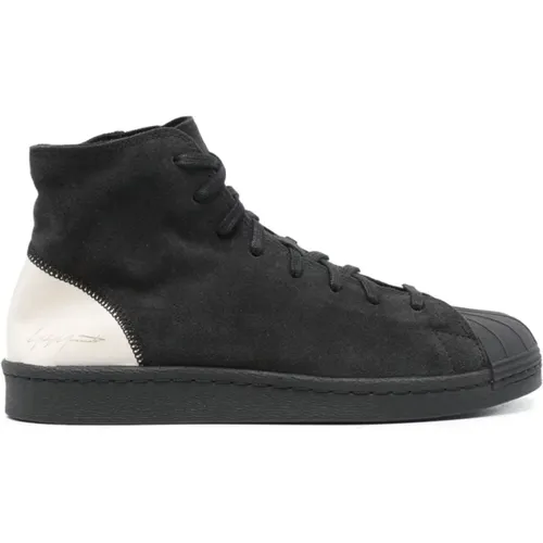 Schwarze Sneakers mit Wildleder-Paneelen , Herren, Größe: 38 EU - Y-3 - Modalova