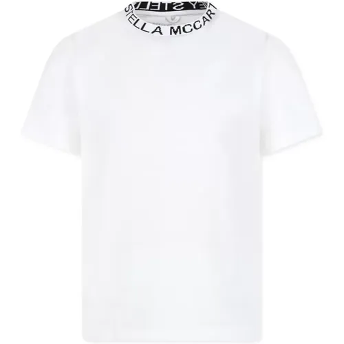 Weiße Baumwoll-Kurzarm-T-Shirt - Stella Mccartney - Modalova