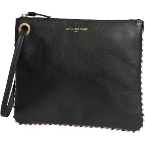 Marcia L schwarze Lederclutch,Rote Leder Marcia L Clutch Tasche - Ines De La Fressange Paris - Modalova