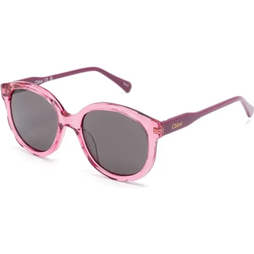 Rosa Sonnenbrille für den täglichen Gebrauch , Damen, Größe: 47 MM - Chloé - Modalova
