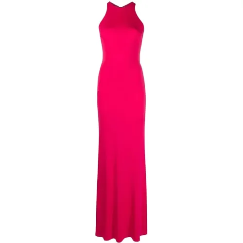 Red Carpet Dress with Back Neckline , female, Sizes: M, L - Elisabetta Franchi - Modalova