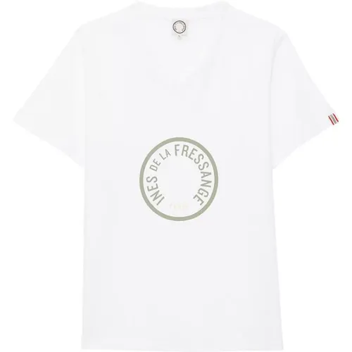 Grünes V-Ausschnitt T-Shirt mit Logo - Ines De La Fressange Paris - Modalova